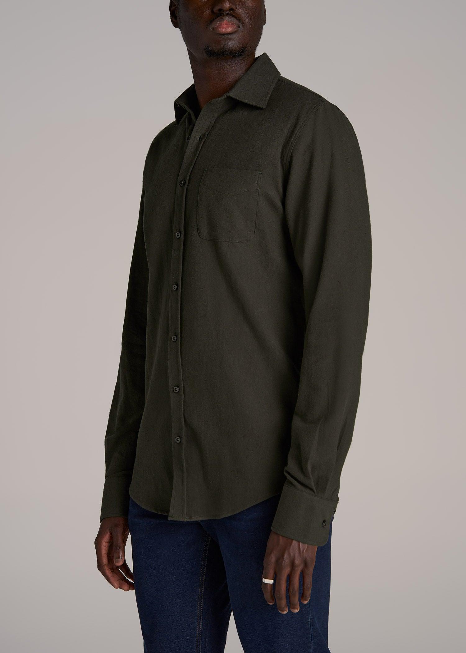 Nelson Flannel Shirt for Tall Men in Hunter Green Male Product Image