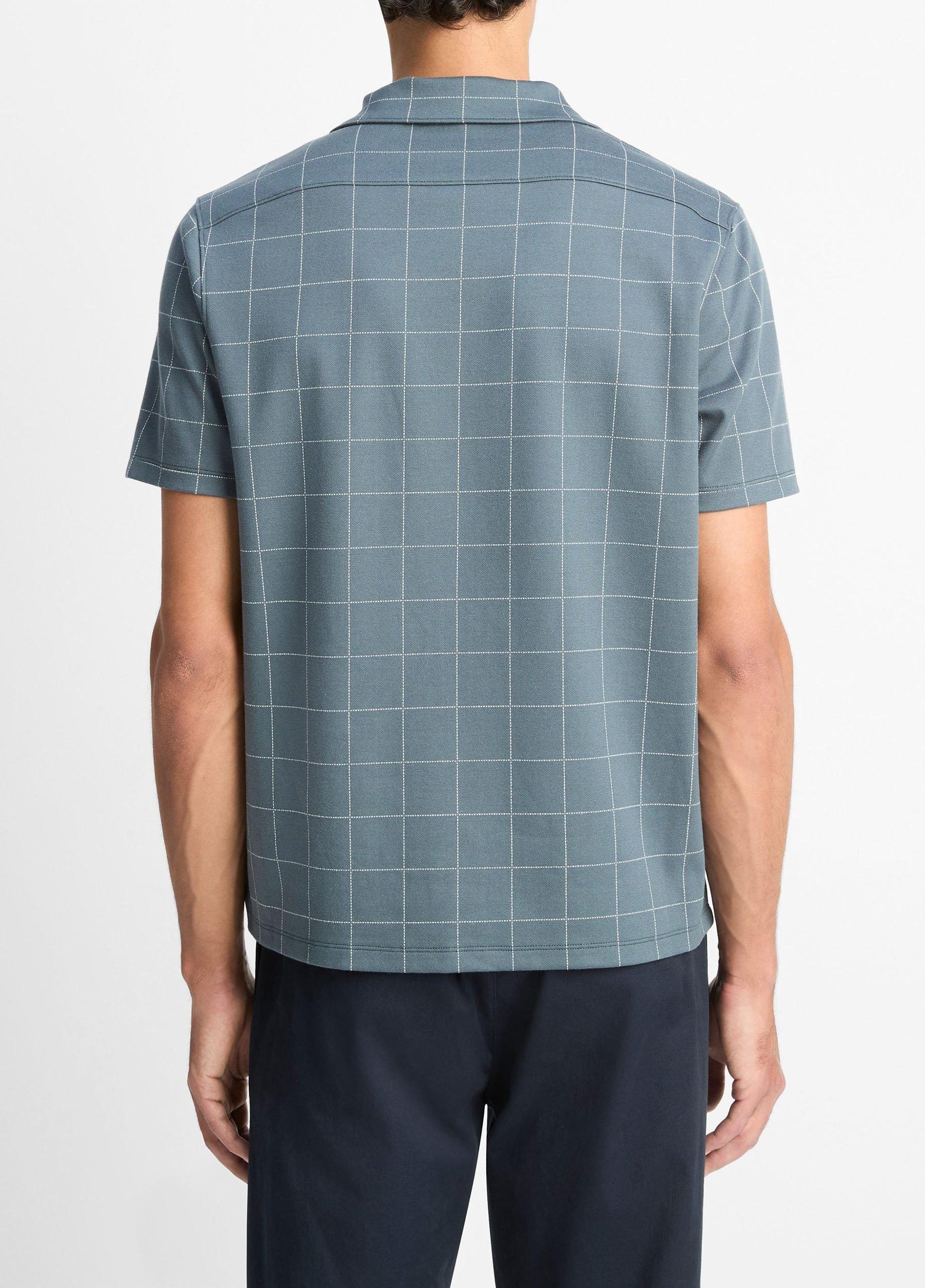 Windowpane Jacquard Cotton-Blend Cabana Shirt Product Image