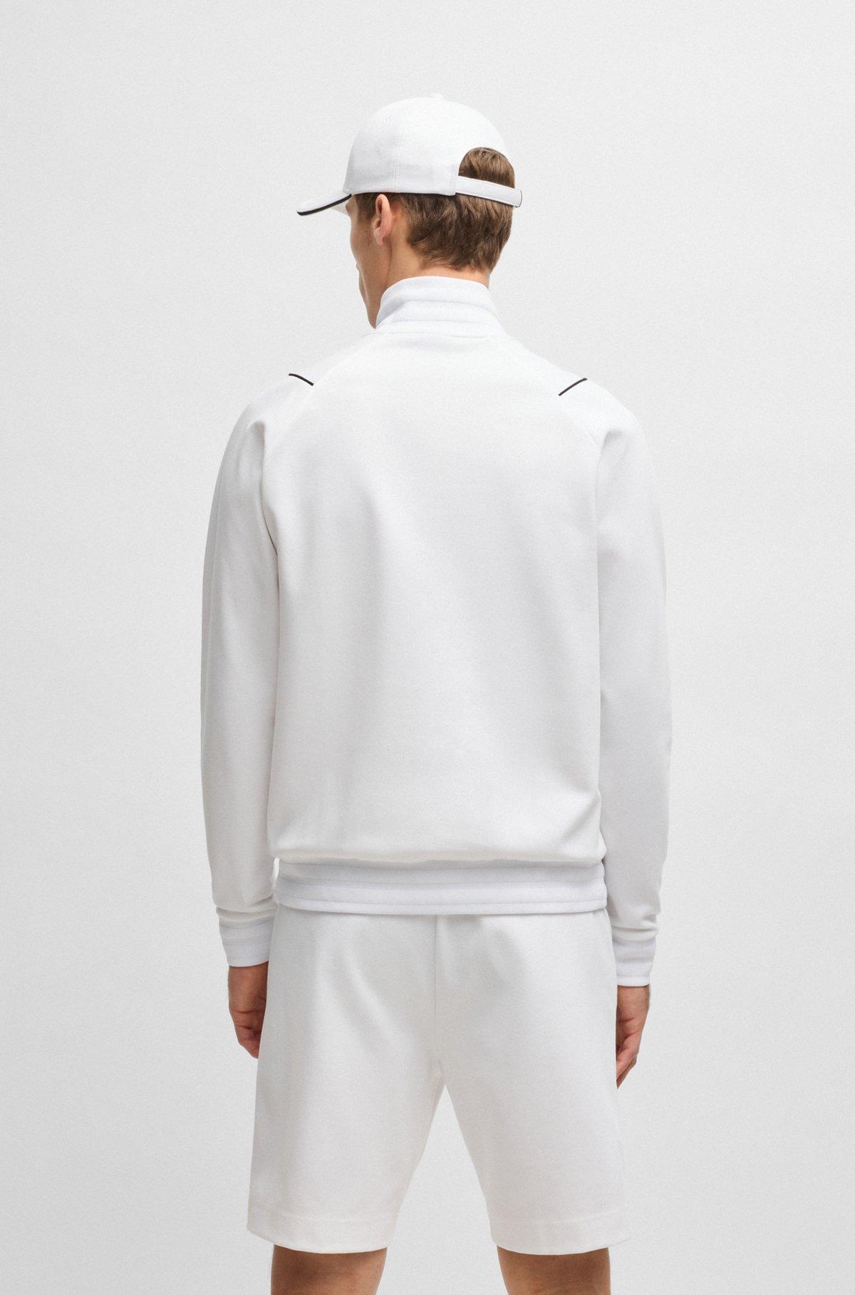 Cotton zip-neck sweatshirt with Double B monogram Product Image