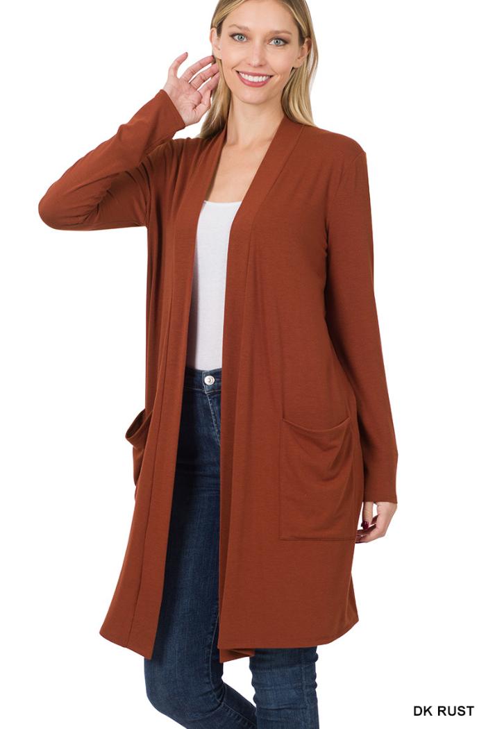 Slouchy pocket open cardigan Product Image