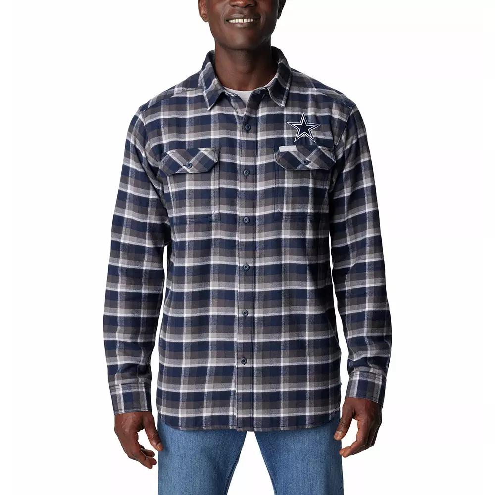 Men's Columbia Navy Dallas Cowboys Flare Gun Flannel Button-Up Shirt, Size: Small, Blue Product Image