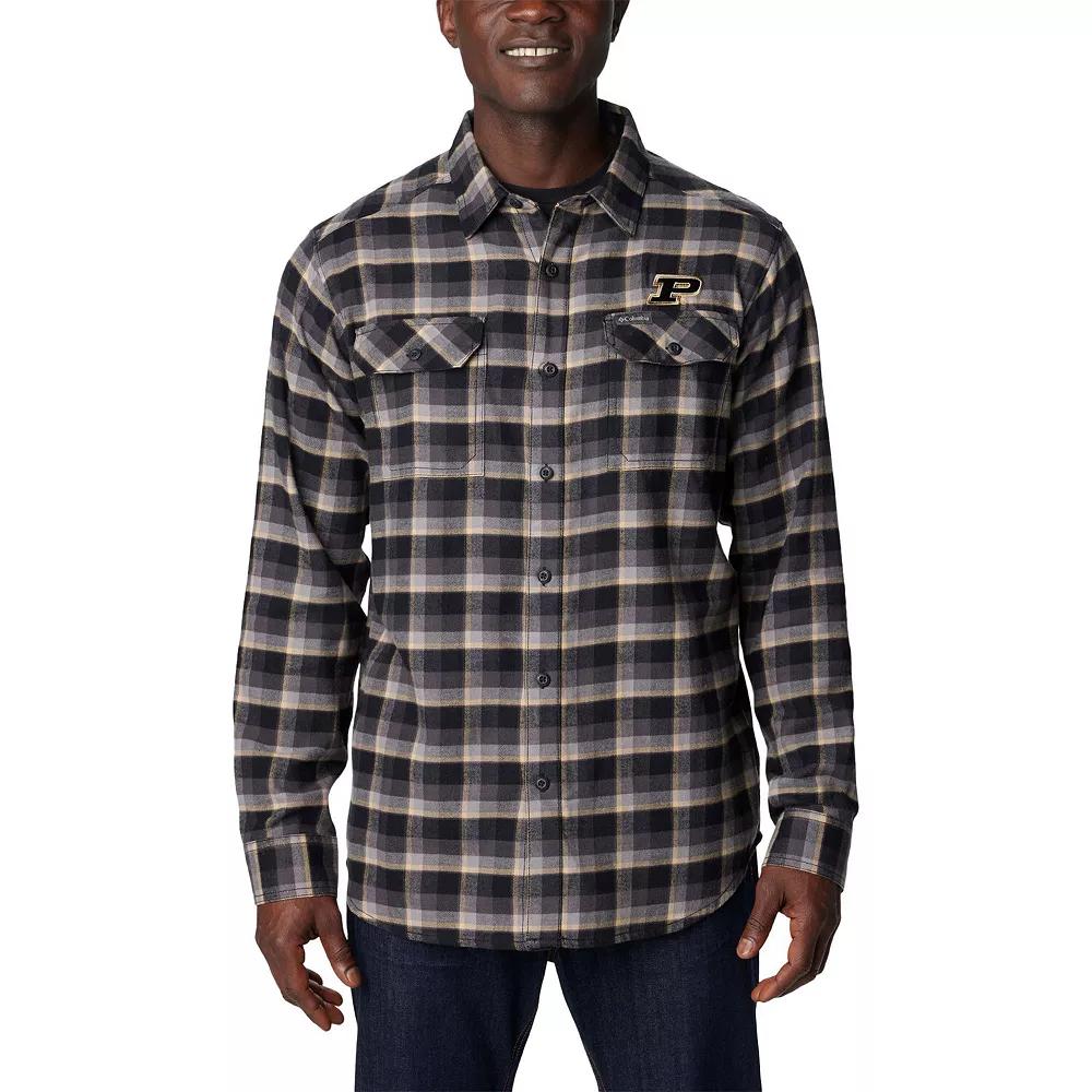 Columbia  Black Purdue Boilermakers Flare Gun Flannel Long Sleeve Shirt, Men's, Size: 2XL Product Image