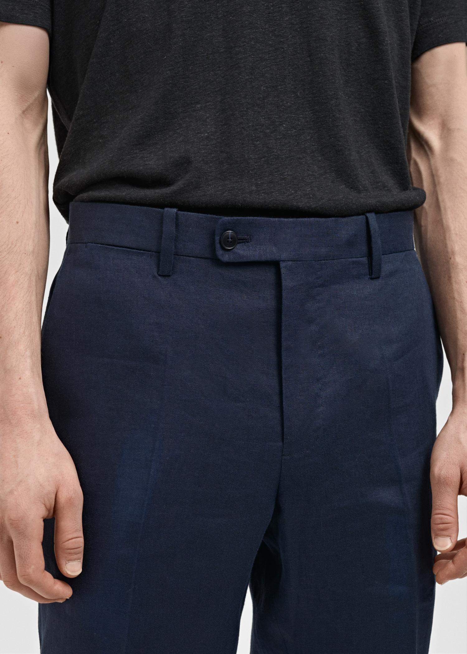 Amalfi 100% linen slim-fit suit pants - Men | MANGO USA Product Image