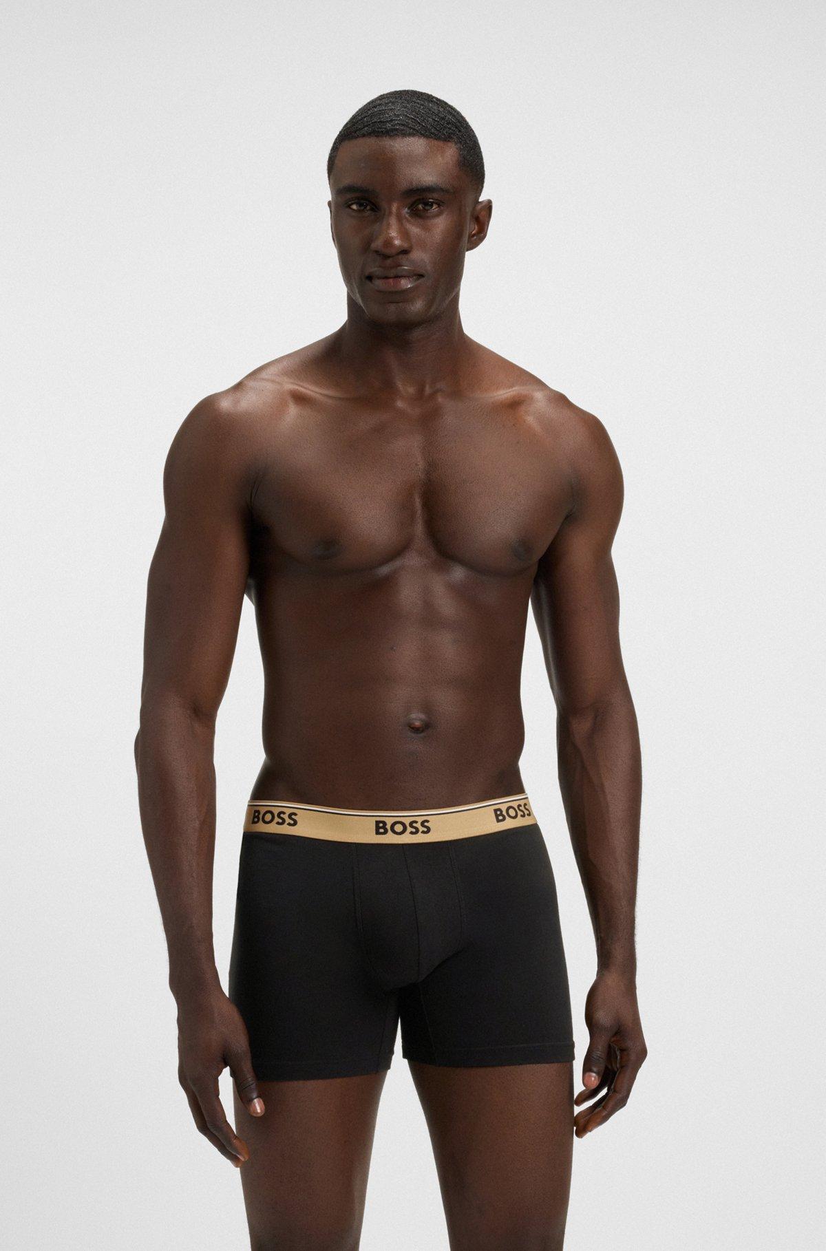BOSS - Three-pack of stretch cotton boxer briefs - Patterned Product Image