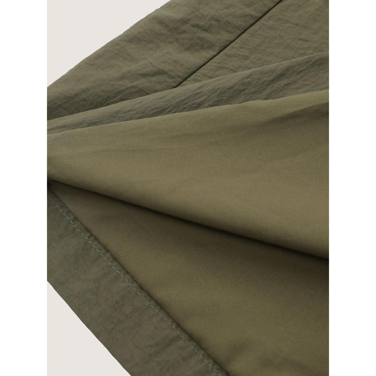 Plus Size Drawstring Waist Pockets Hooded Coat Women ArmyGreen Leisure Drawstring Ladies Casual Winter Coats BloomChic 18-20/2X Product Image