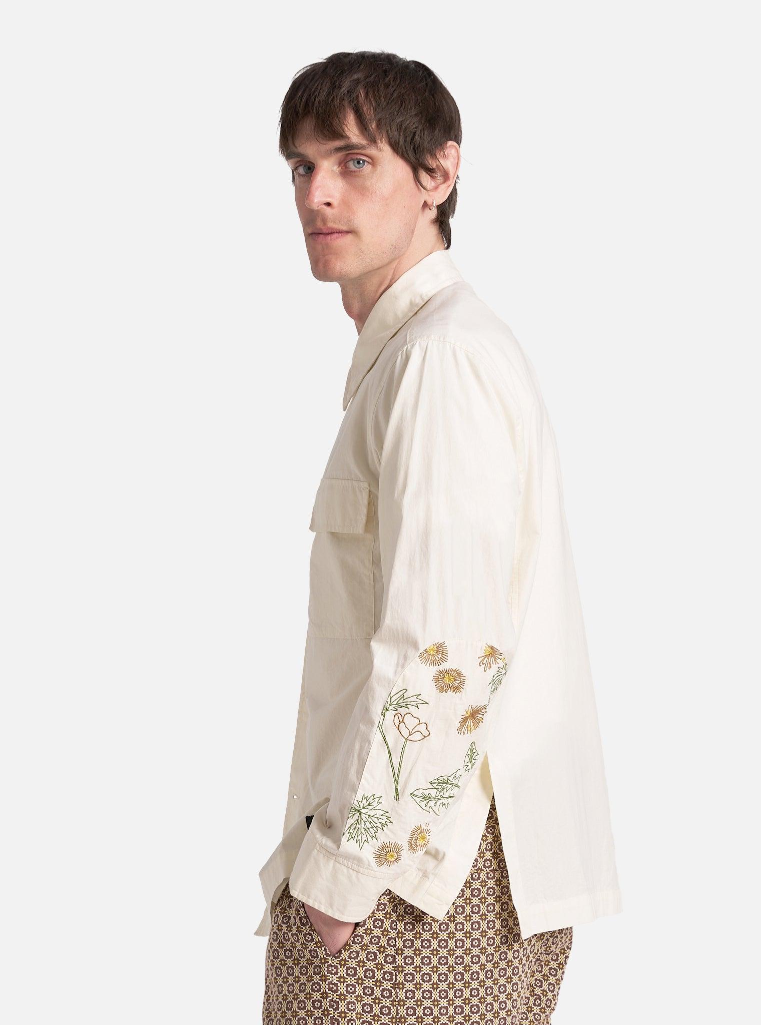 Flower Mountain x Universal Works Ecru Broadcloth Cruiser Shirt Product Image