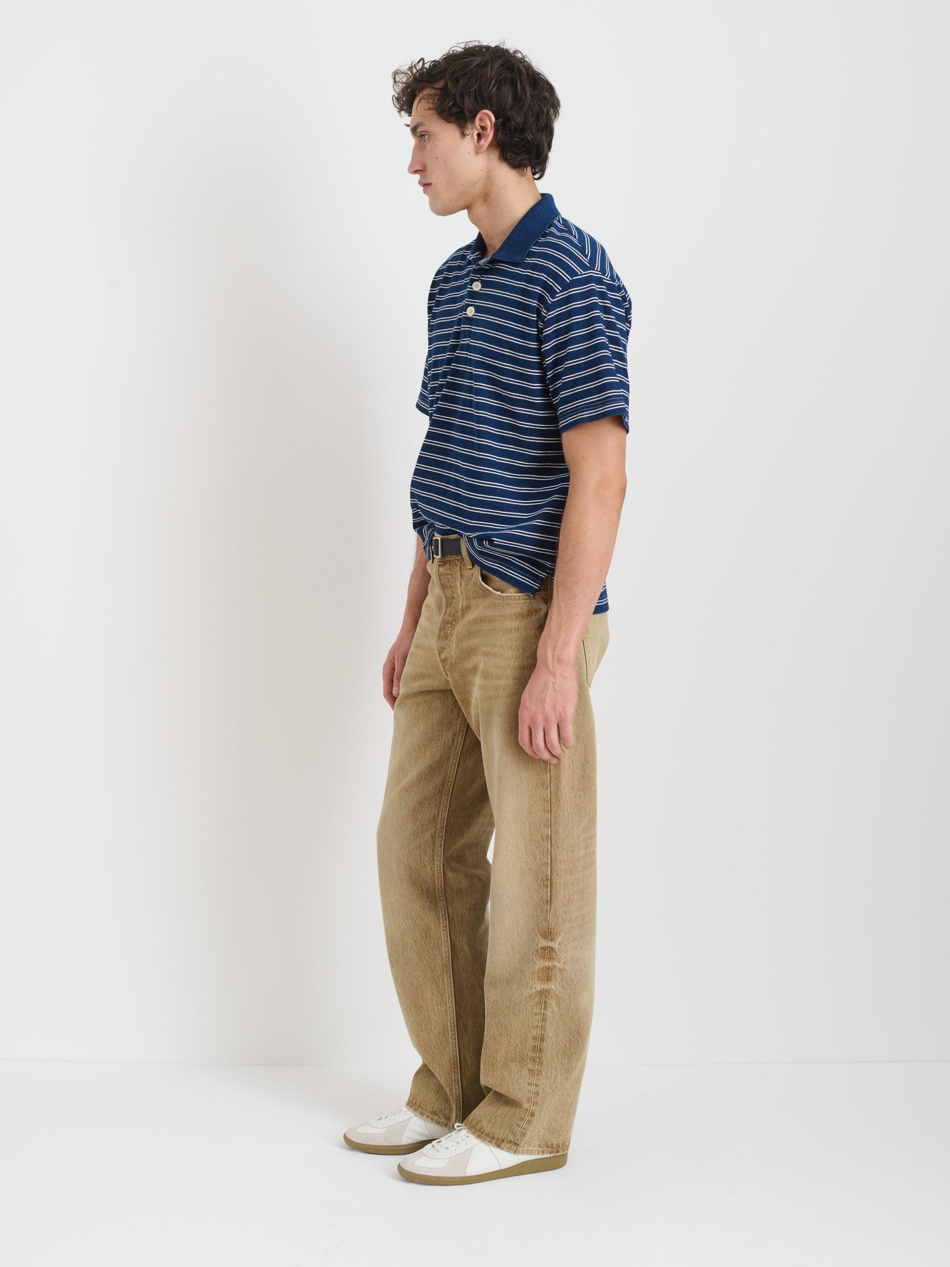 Lucas Polo In Indigo Double Stripe Product Image