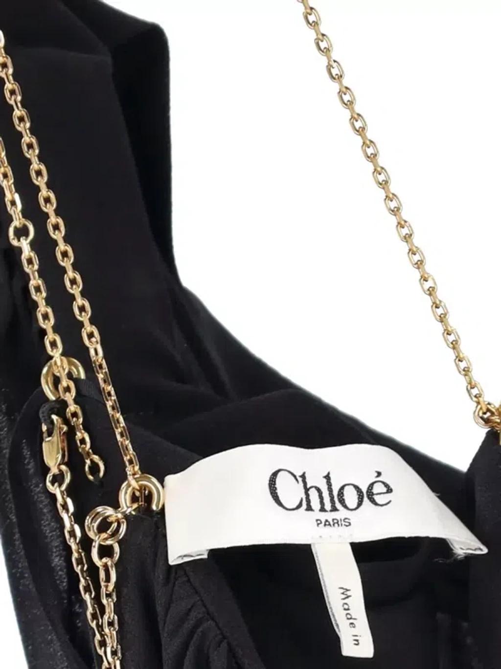 CHLOÉ Open-back Embellished Tiered Silk-georgette Maxi Dress In Black Product Image