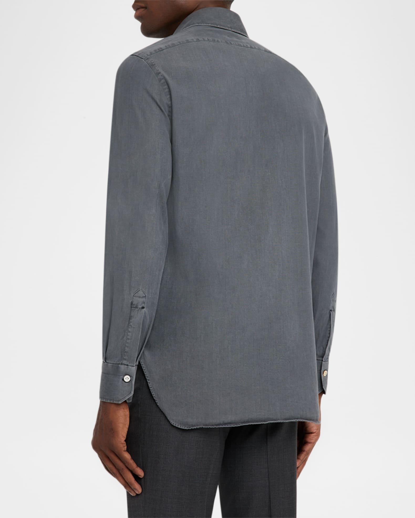 Men's Denim Wash Classic-Fit Sport Shirt Product Image