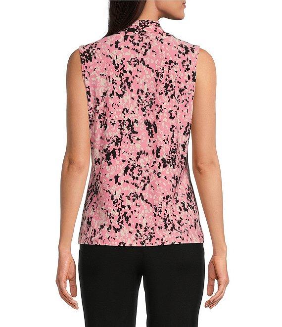 Anne Klein Printed Triple Pleat V-Neck Sleeveless Top Product Image
