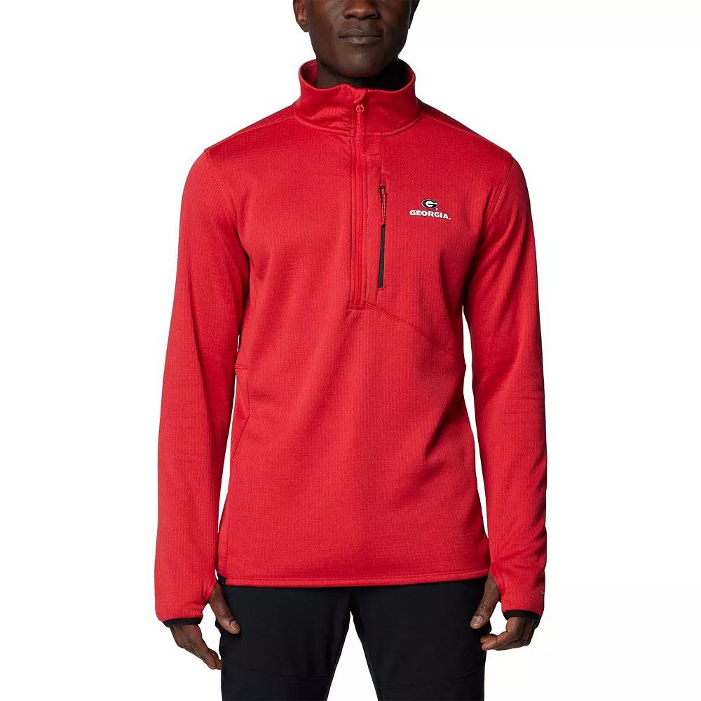 Men's Columbia Red Georgia Bulldogs Park View Grid Fleece Omni-Wick Half-Zip Jacket,  Product Image