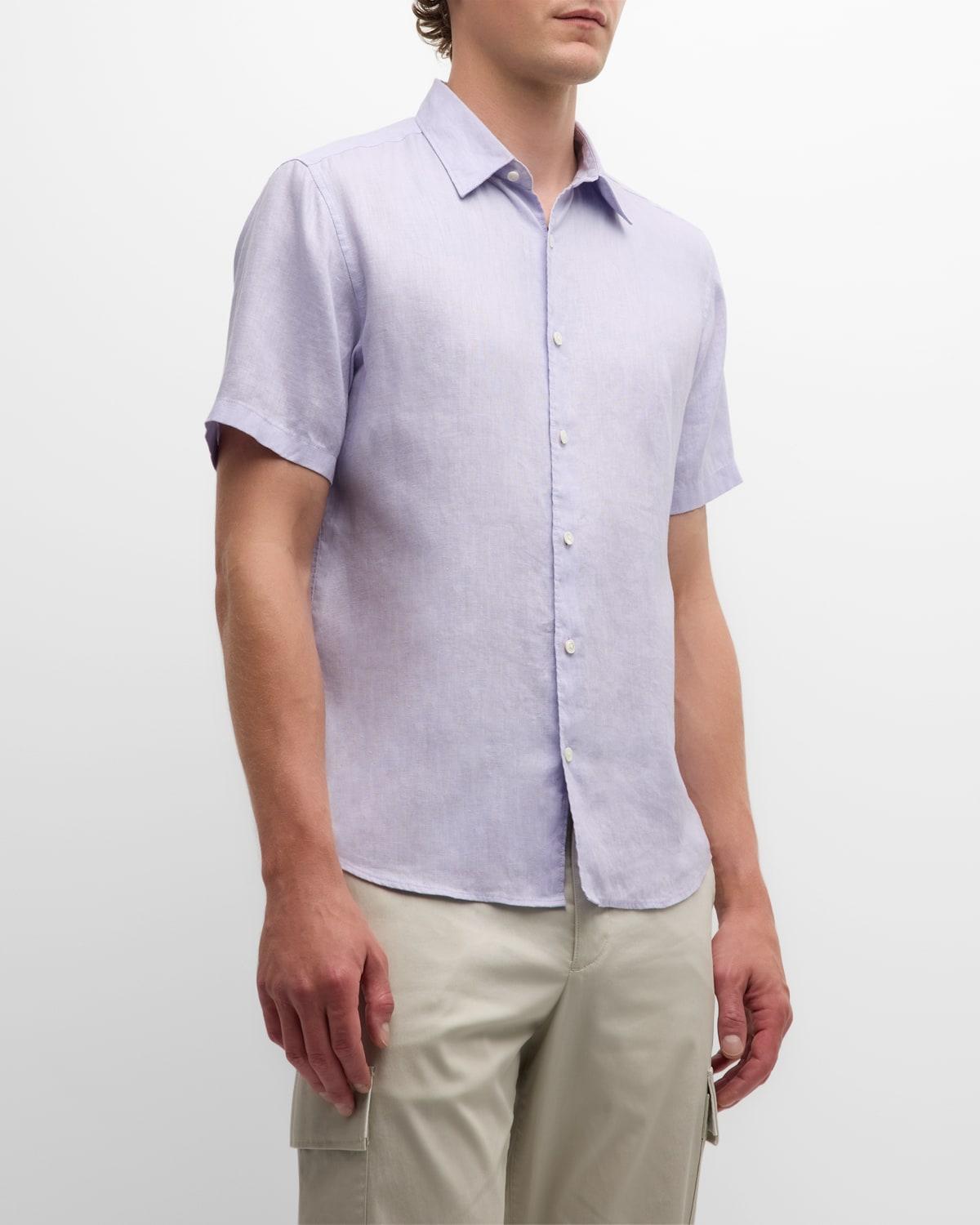 Theory Irving Short Sleeve Linen Shirt Product Image