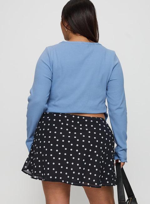 Dapple Bias Mini Skirt Black Polka Dot Curve Product Image