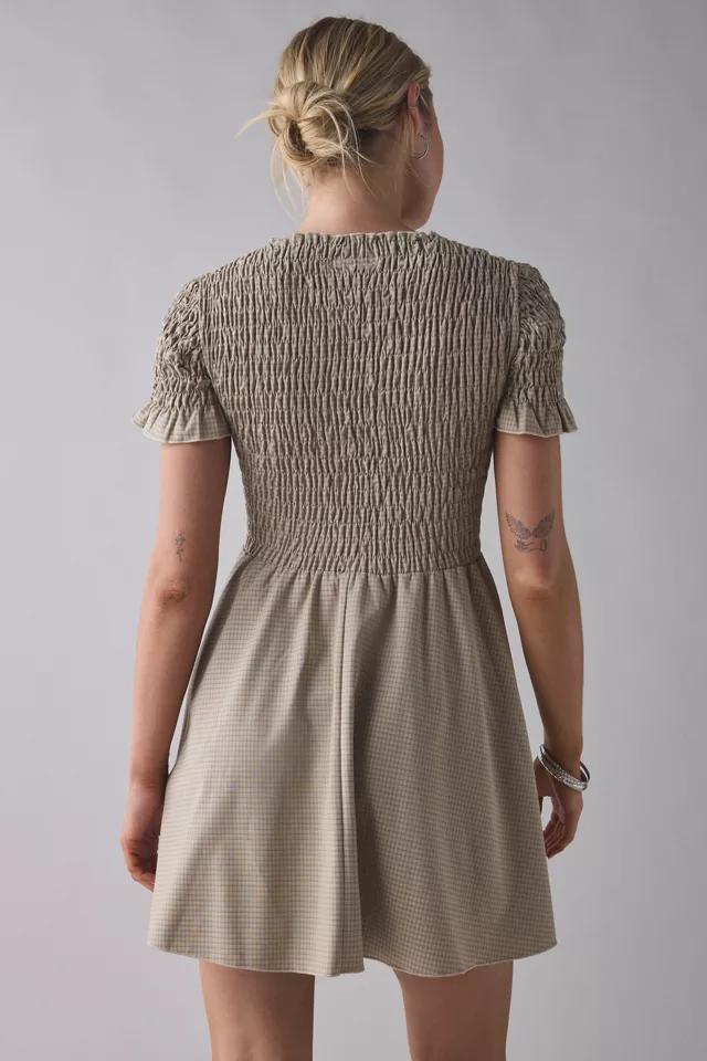 Daisy Street Gingham Basque Waist Shirred Mini Dress Product Image