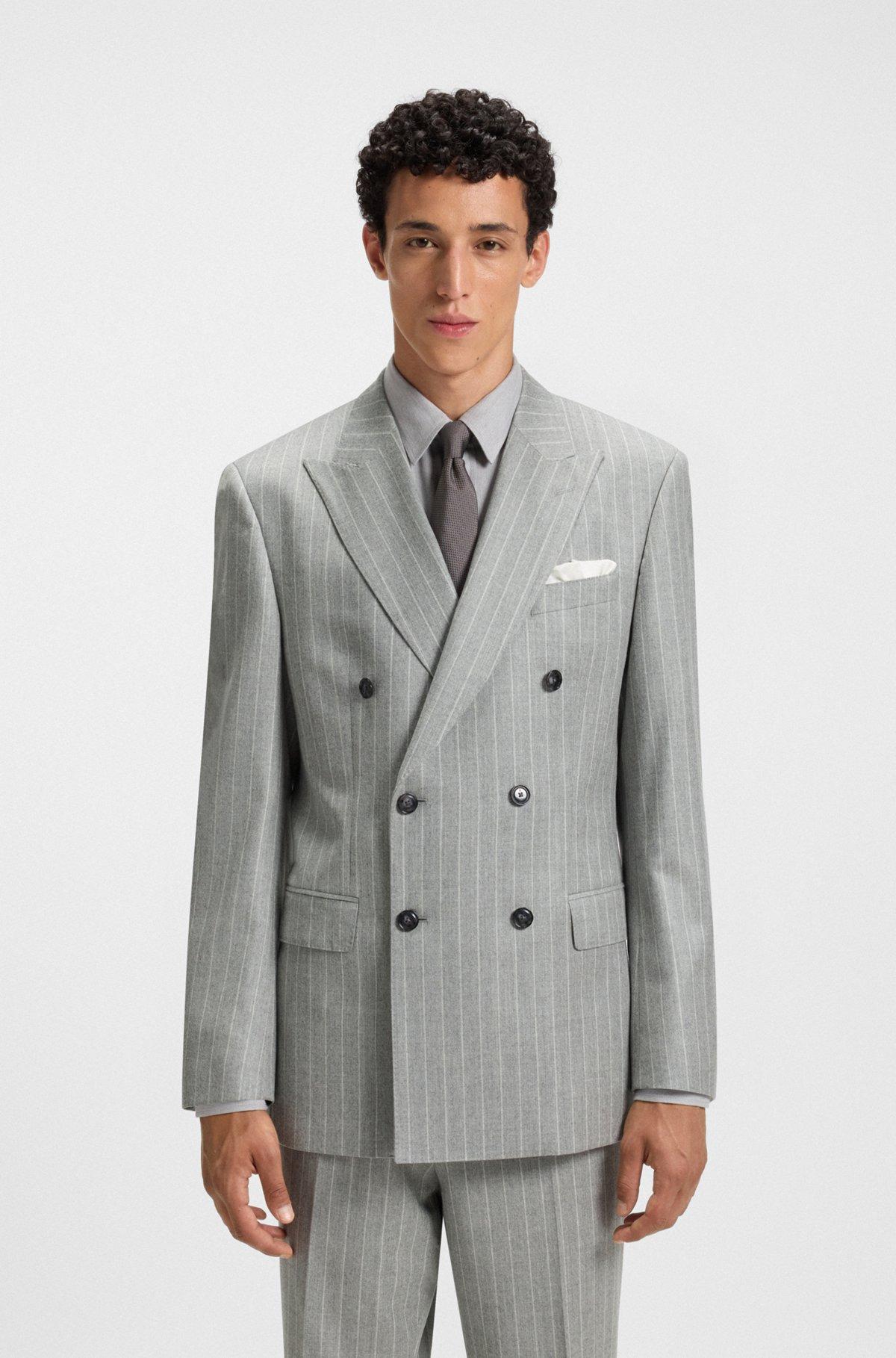 Slim-fit two-piece suit in pinstripe virgin wool Product Image