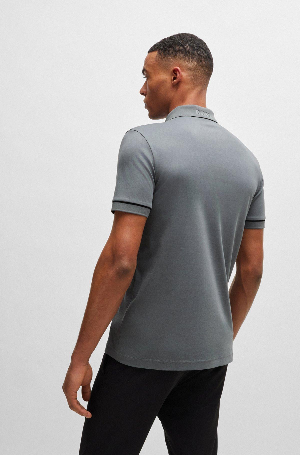Interlock-cotton slim-fit polo shirt with contrast trims Product Image