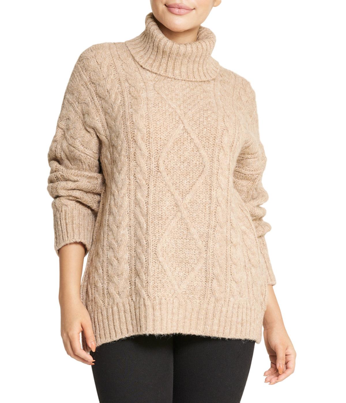 Cable Turtleneck Sweater Product Image