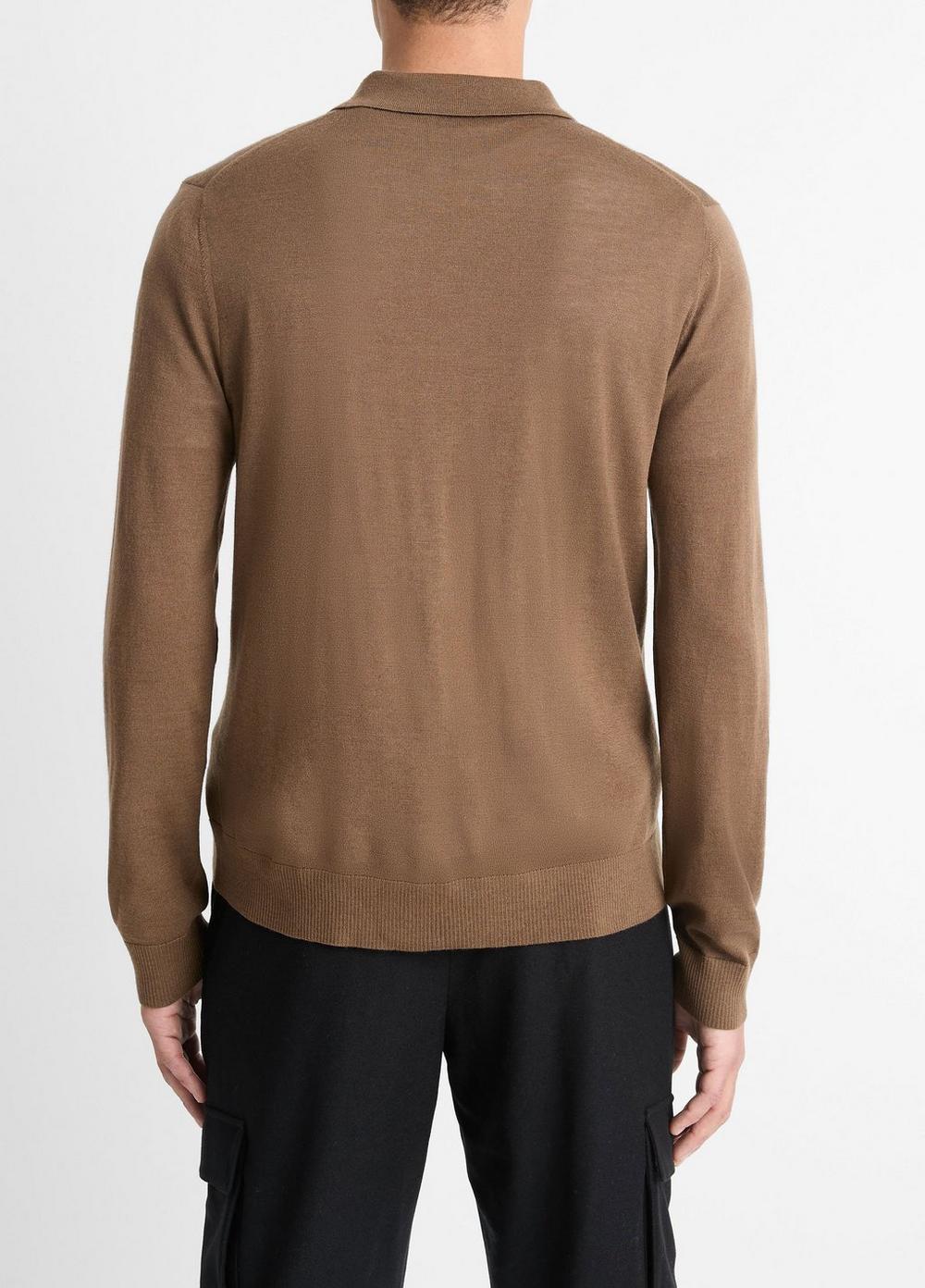 Wool Long-Sleeve Polo Sweater Product Image