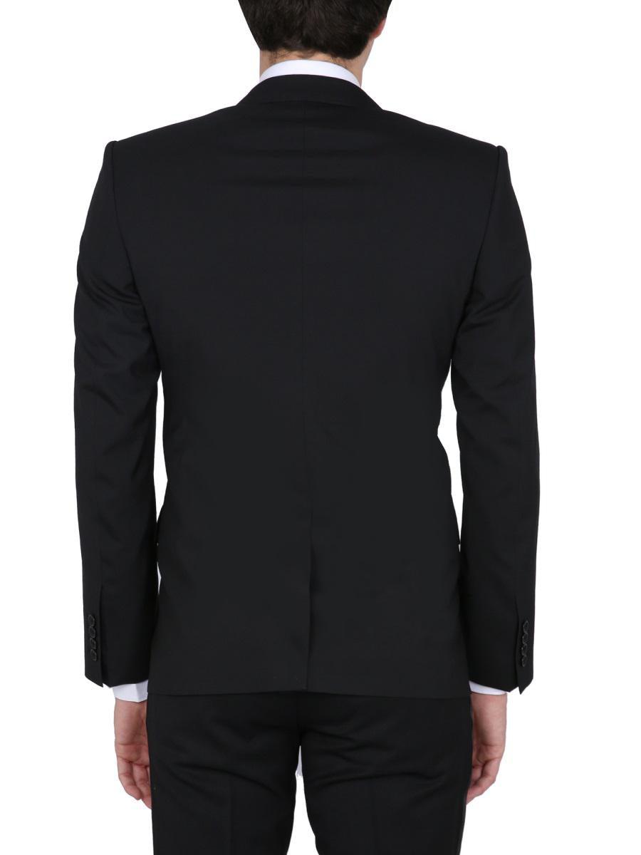 DOLCE & GABBANA Sicilia Stretch Wool Slim Fit Blazer With Peak Lapel In Black Product Image