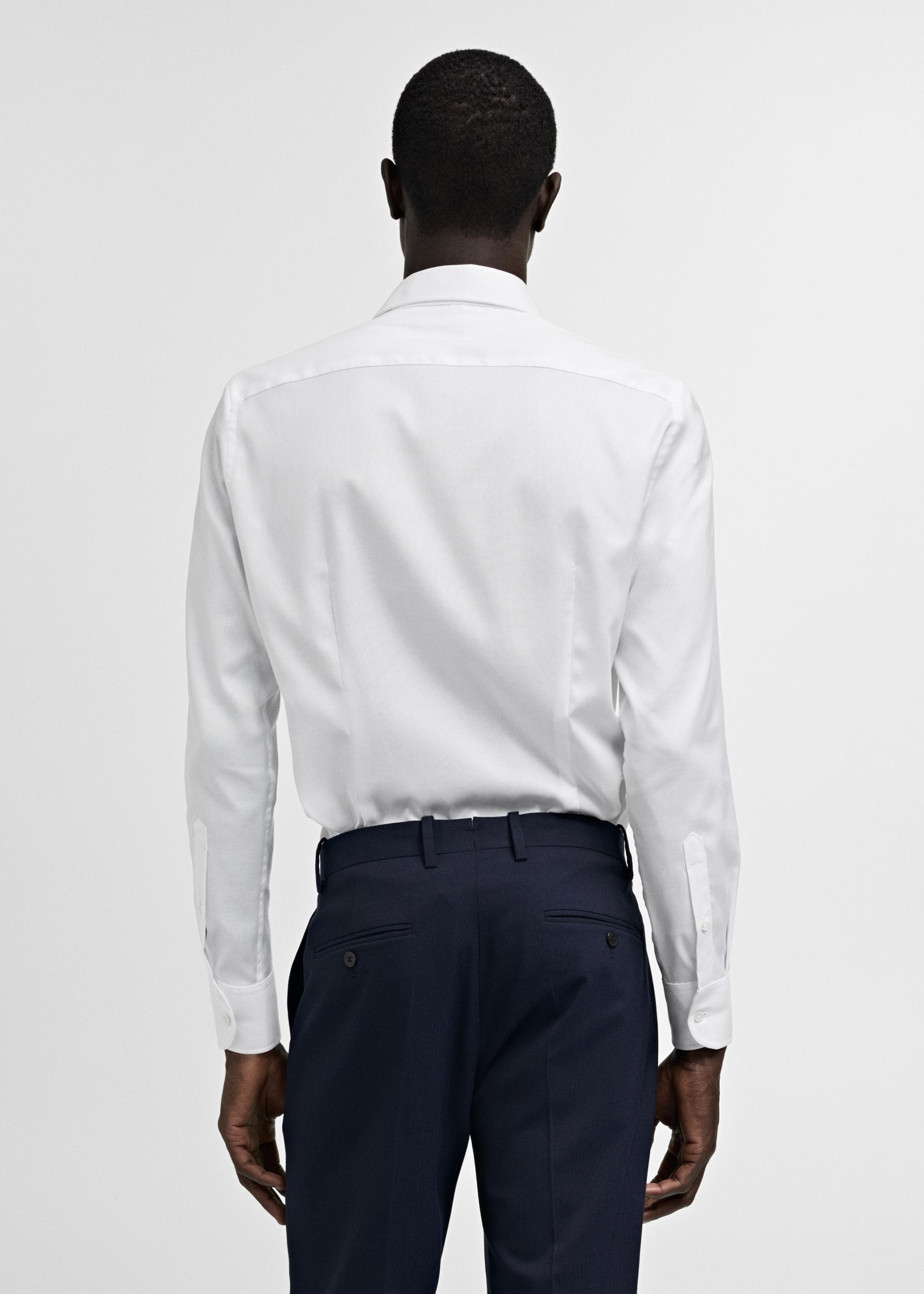 Slim-fit textured cotton suit shirt - Men | MANGO USA Product Image