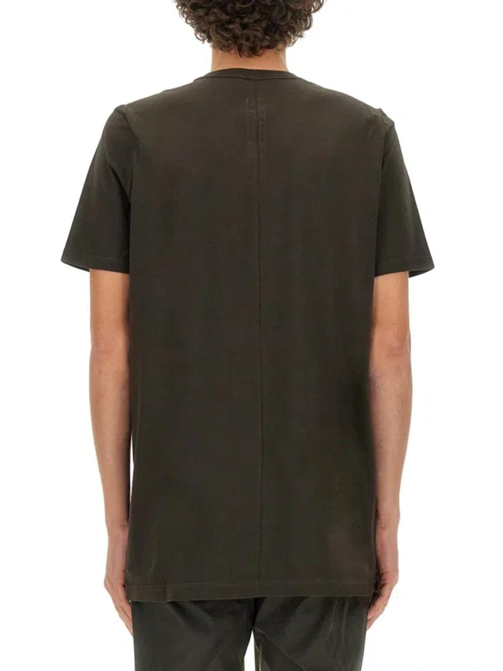 RICK OWENS Crew Neck Plain Design Short Sleeves T-shirt In Brown Product Image