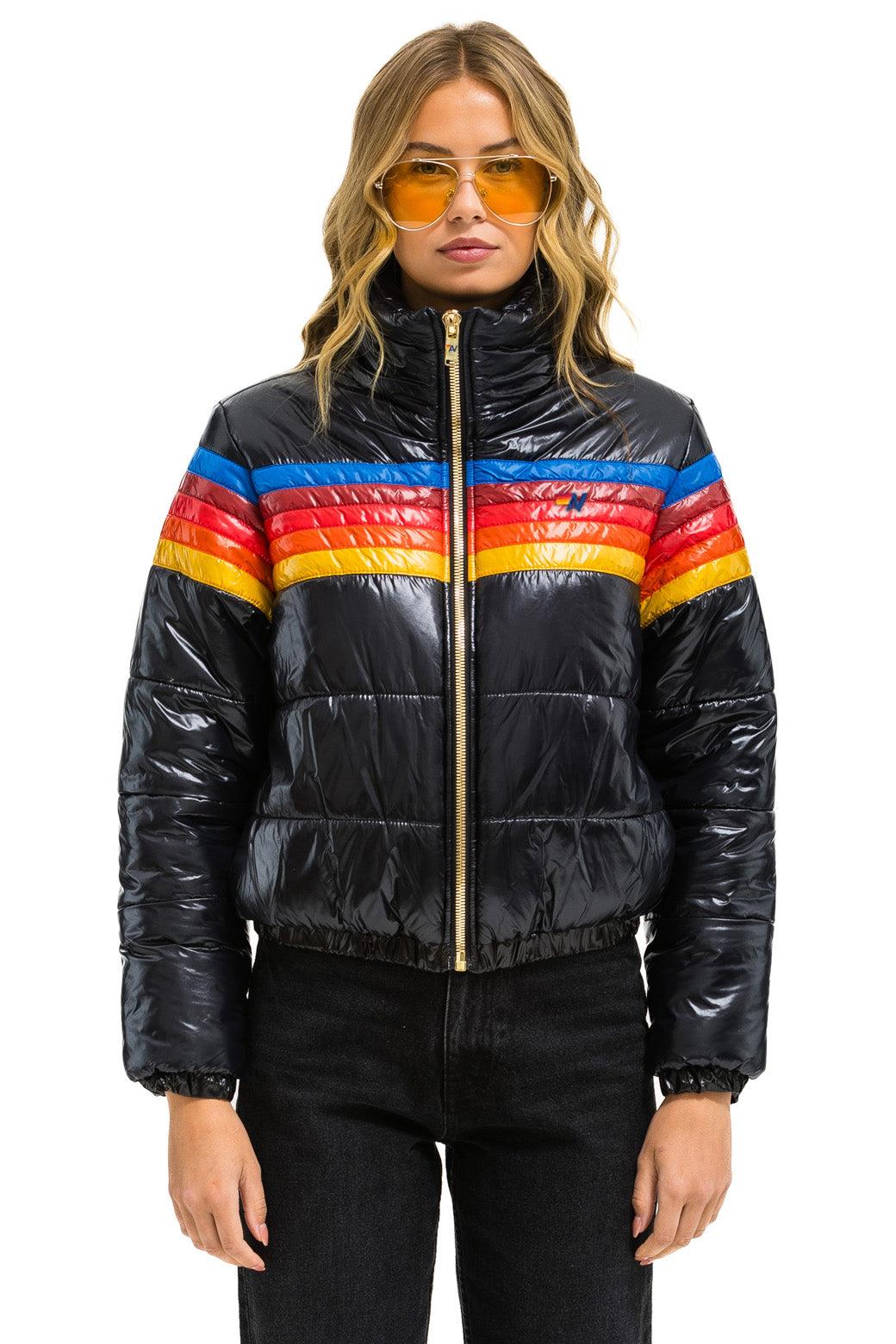 5 STRIPE APRES JACKET - GLOSSY BLACK Female Product Image