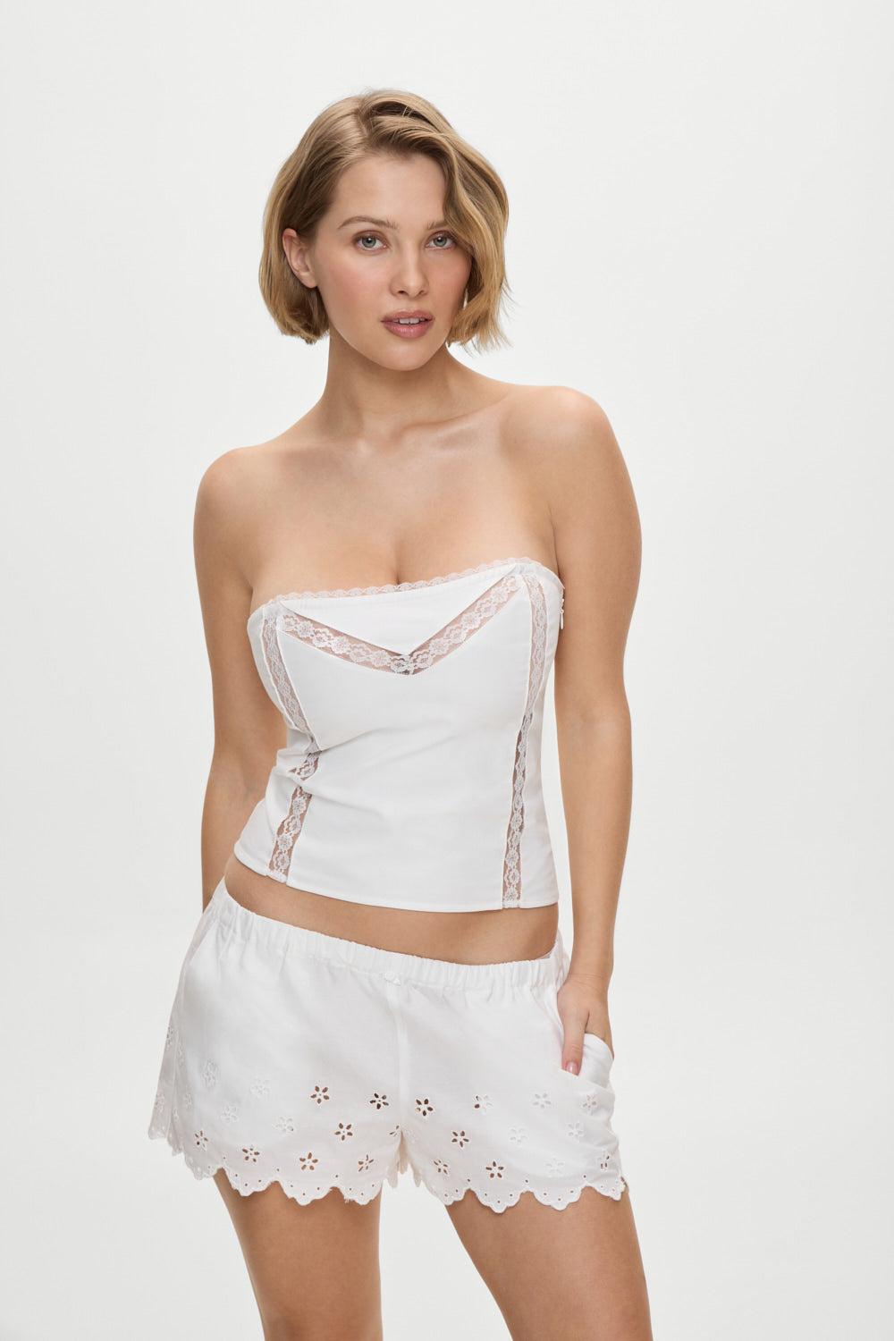 Mariam Mini Shorts - White Product Image