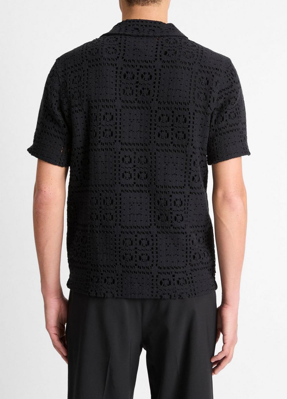 Crochet Italian Cotton-Blend Button-Front Shirt Product Image