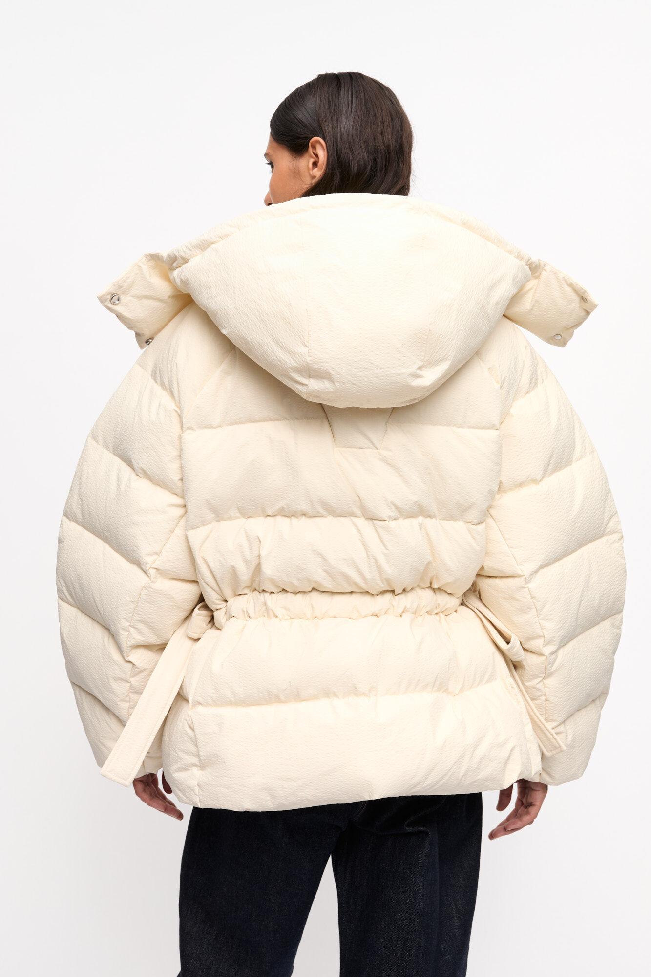 White Tech Oversized Puffer Jacket Product Image