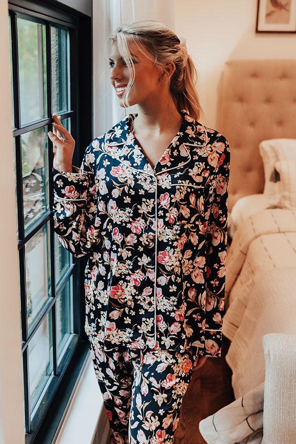 Ready To Wind Down Floral Top In Black Product Image