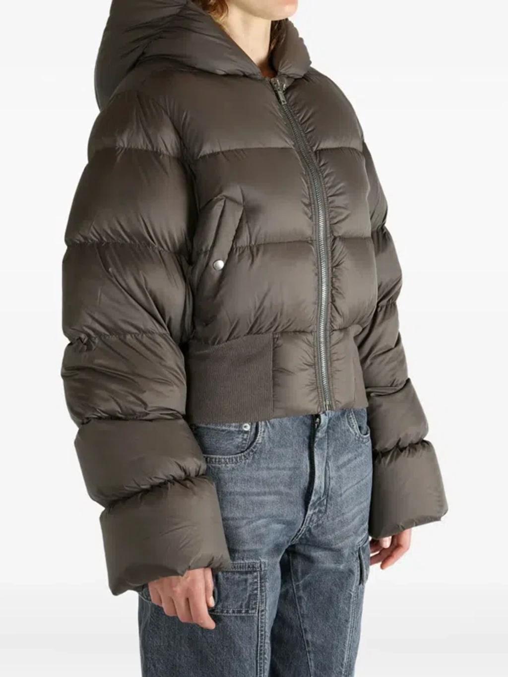 RICK OWENS Bomber Jacket Puffer Jackets Gray In Multi Product Image