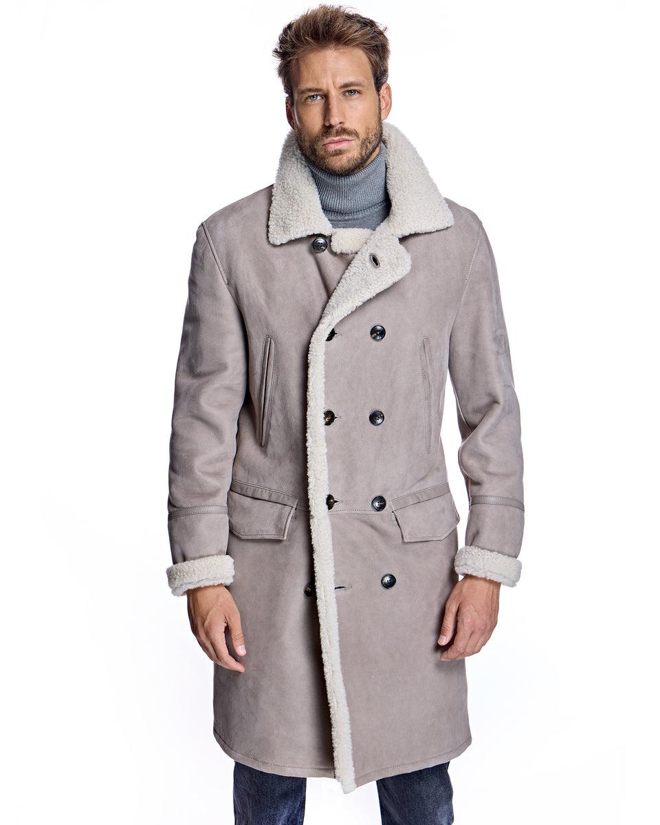 Men's Shearling Peacoat Product Image