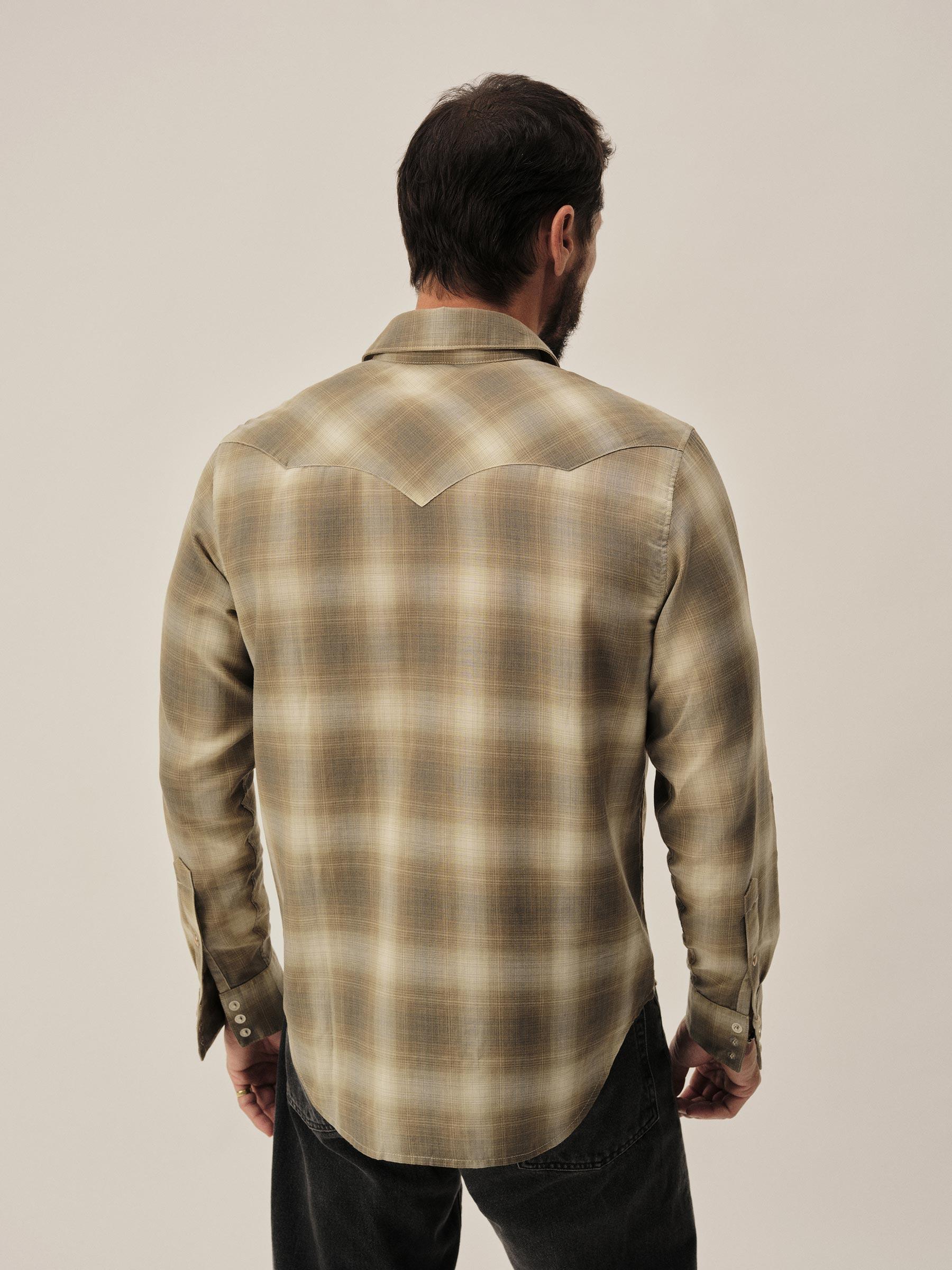 Sage Brush Shadow Plaid Palomino Western Shirt Product Image