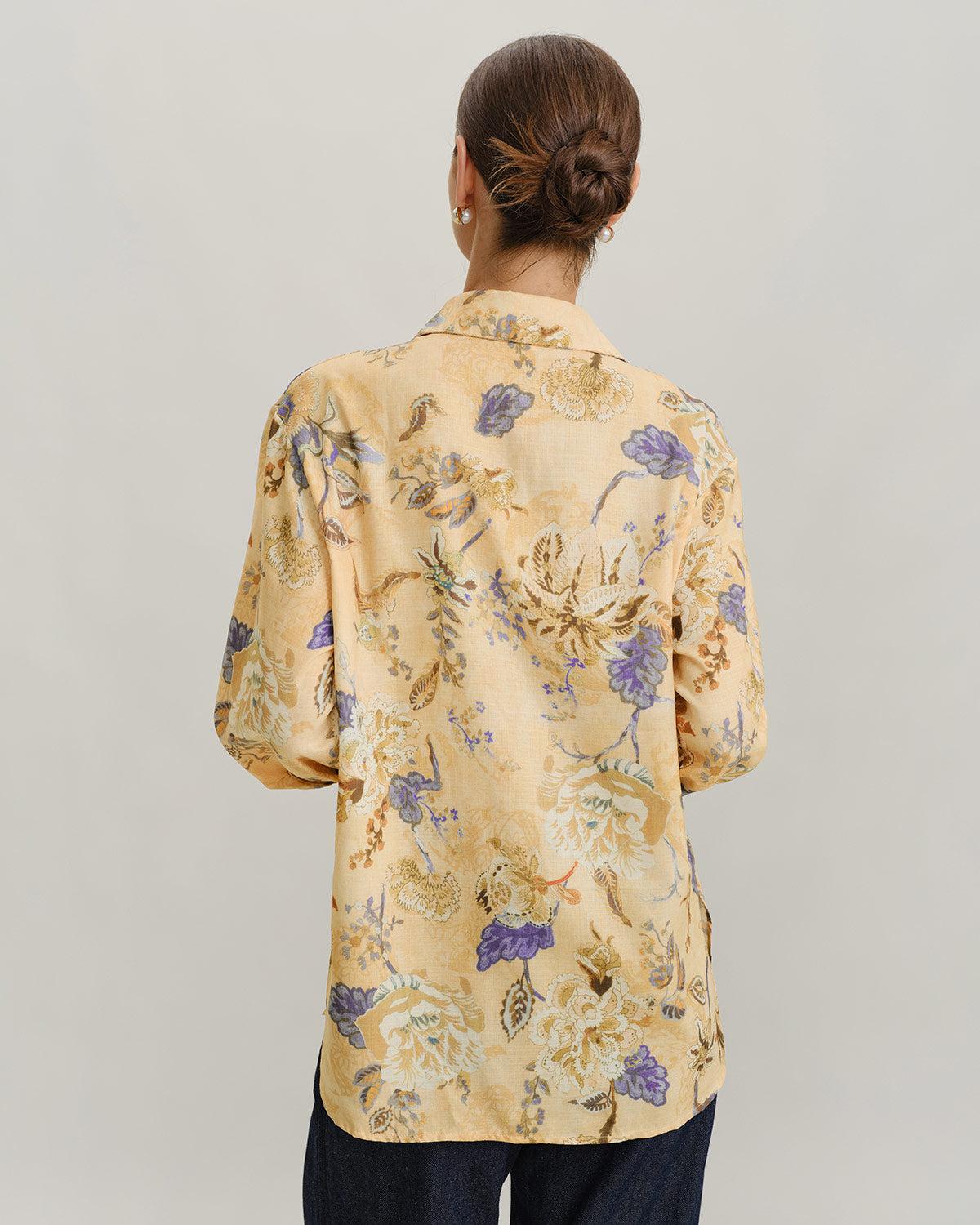 Yellow Floral Loose Shirt Product Image