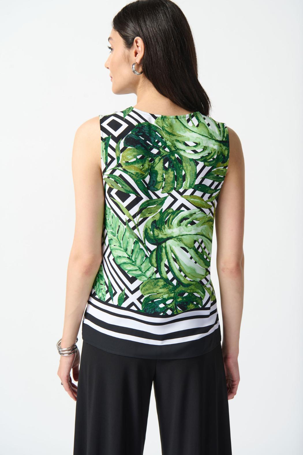 Woven Tropical Print Flared Top Product Image