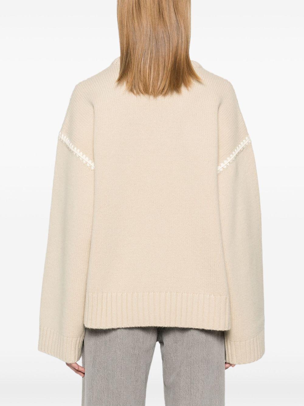 embroidered-trim sweater  Product Image