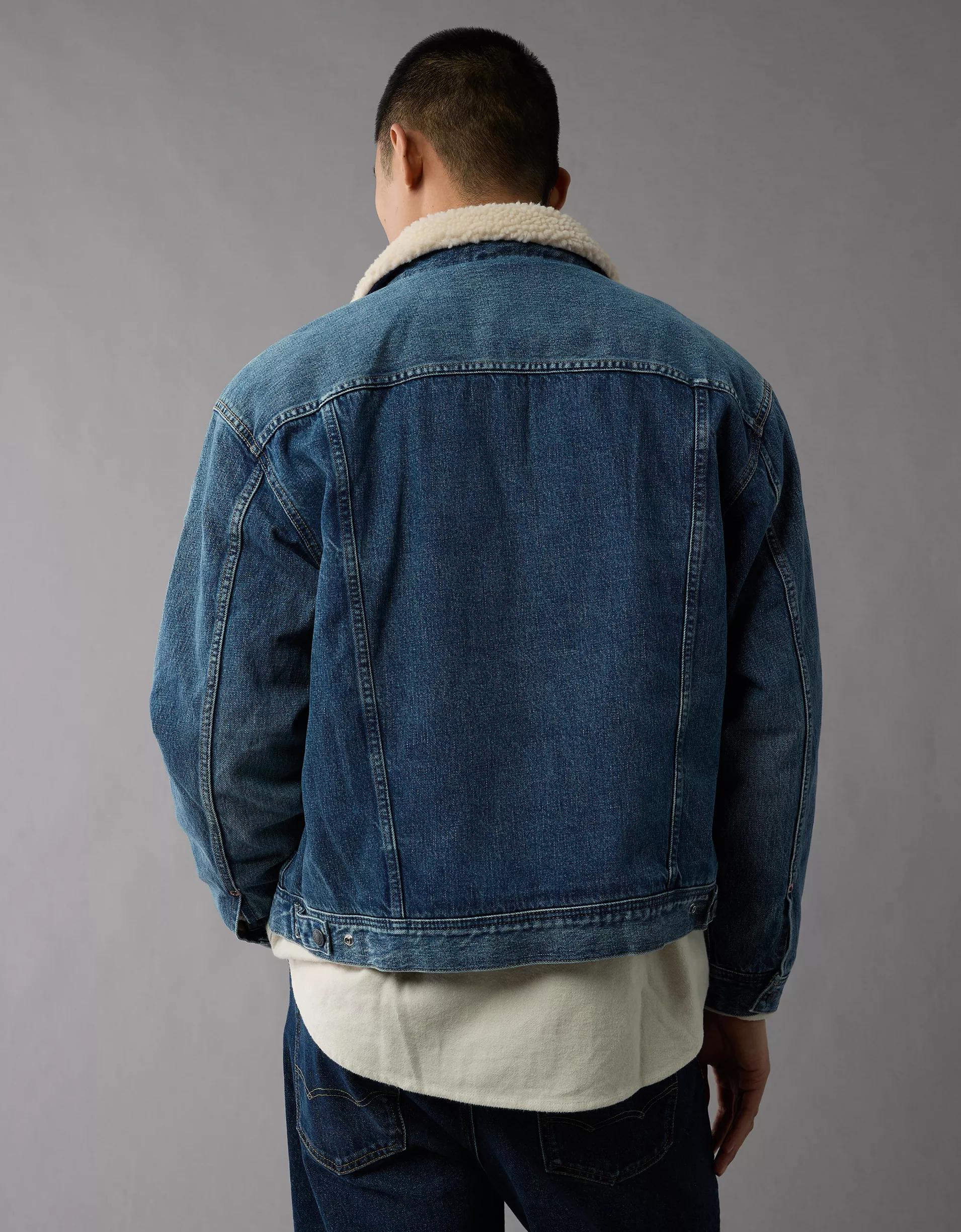 AE Sherpa Denim Trucker Jacket Product Image