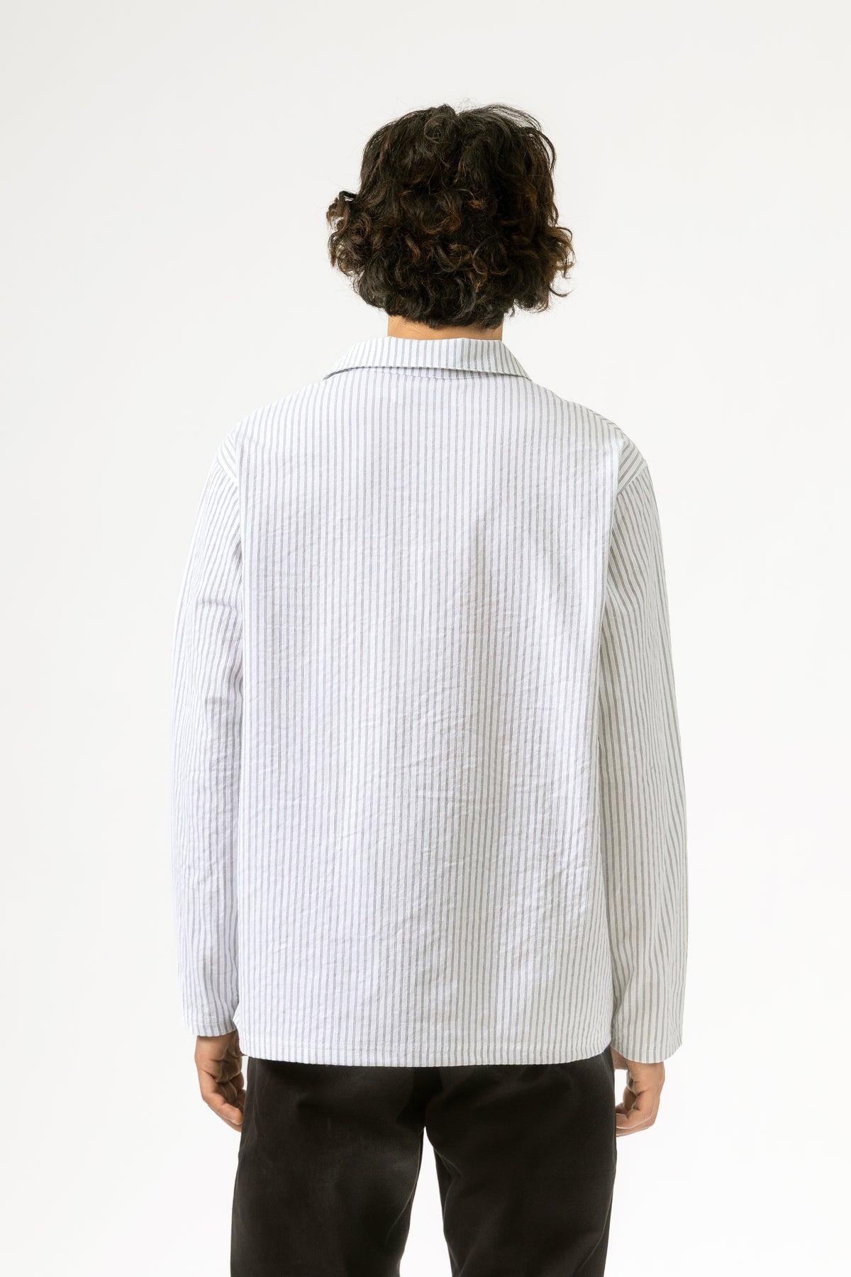 Blacksmith - Striped Two Button Popover - White Product Image
