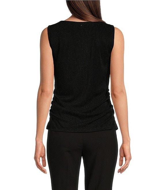 Calvin Klein Sparkle Rib Knit V-Neck Sleeveless Top Product Image