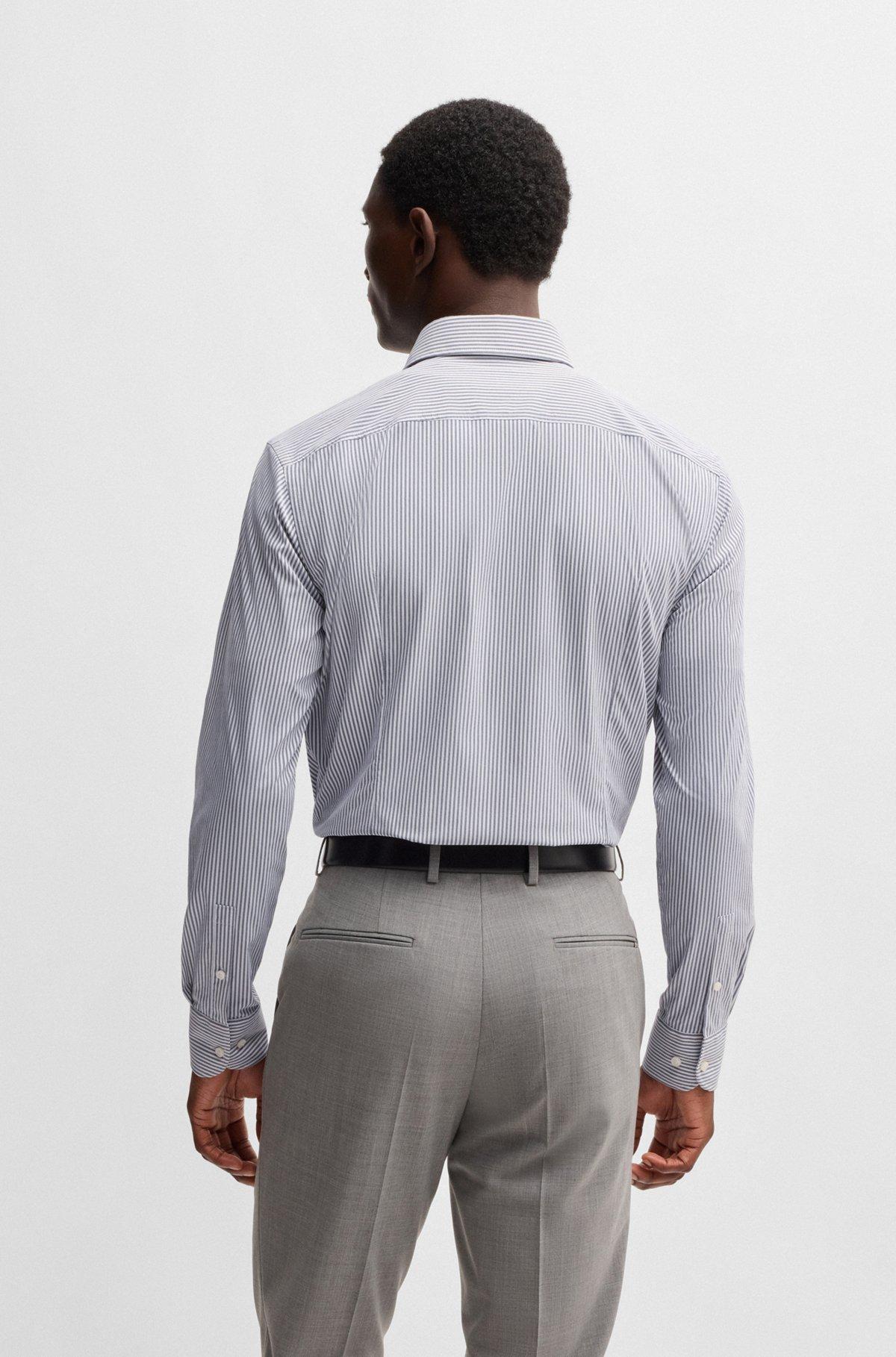 Slim-fit shirt in striped performance-stretch fabric Product Image