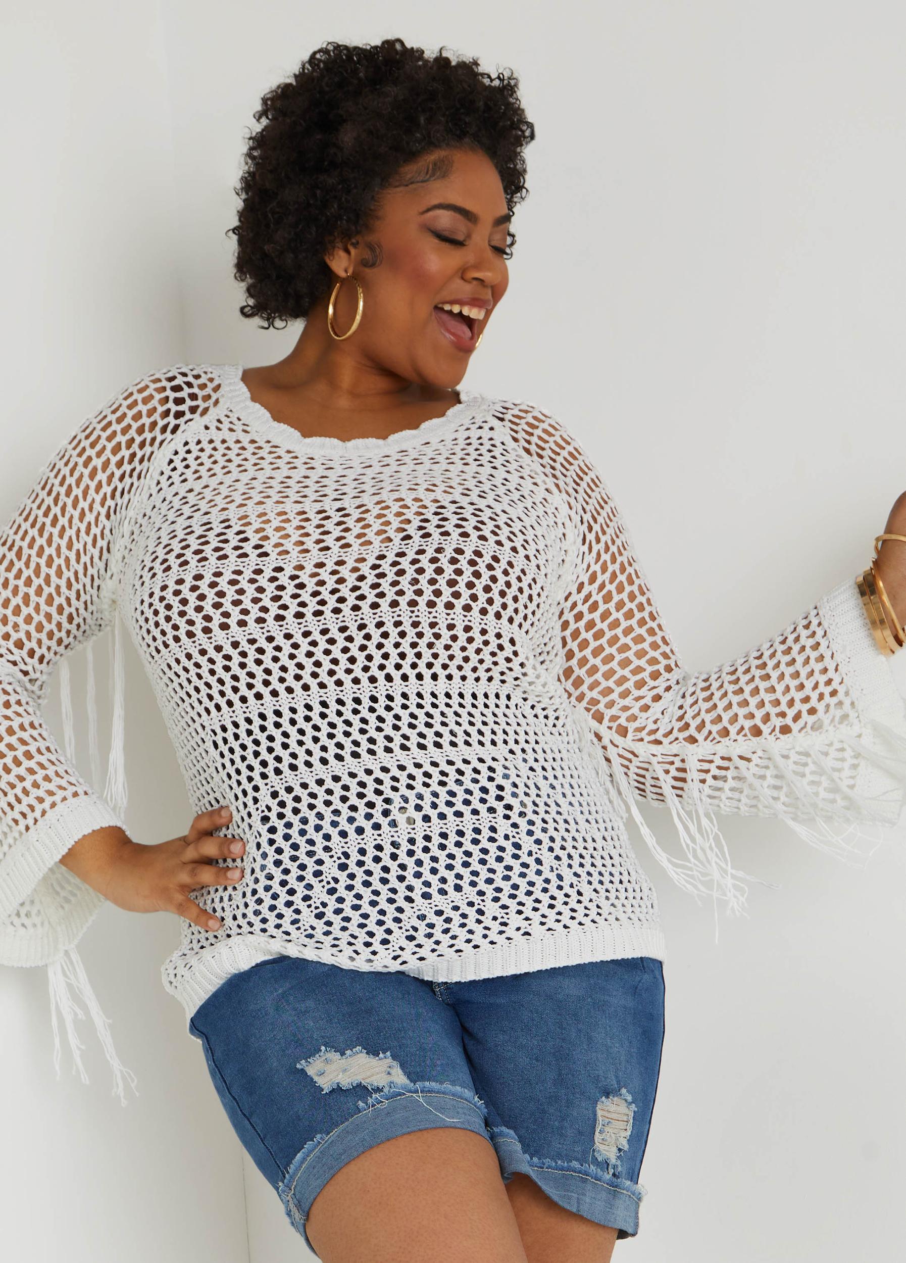 Crochet Knit Top Product Image