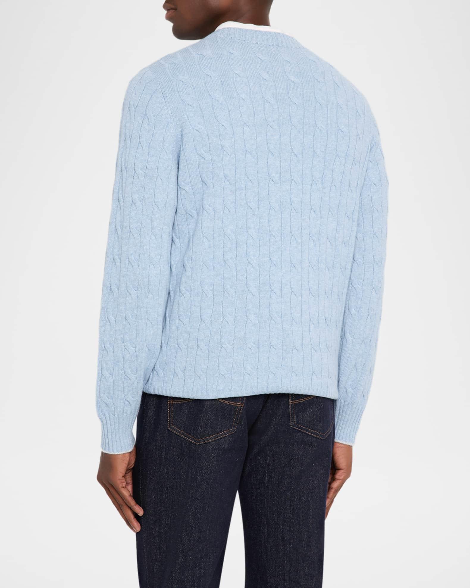 Men's Cashmere Cable Knit Crewneck Sweater Product Image