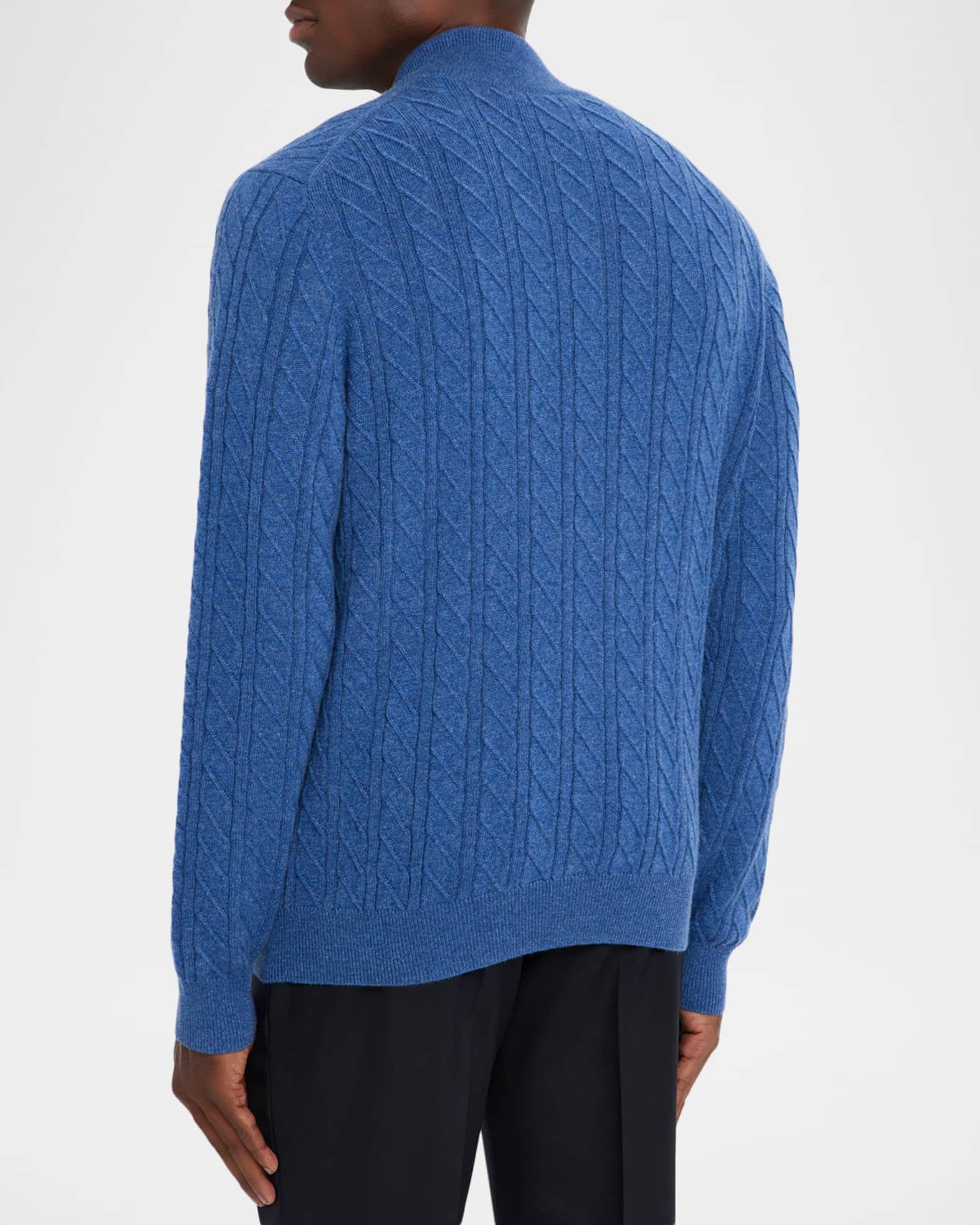 Men's Cashmere Cable Knit Quarter-Zip Sweater Product Image