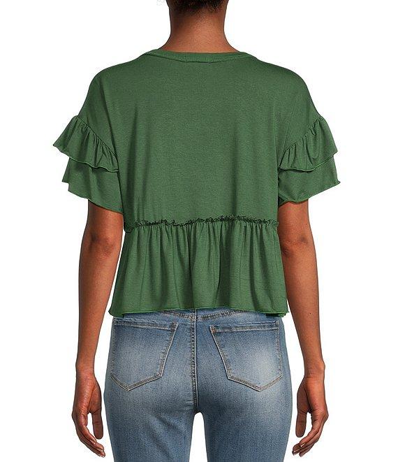 Originality Short Sleeve Peplum Top Product Image