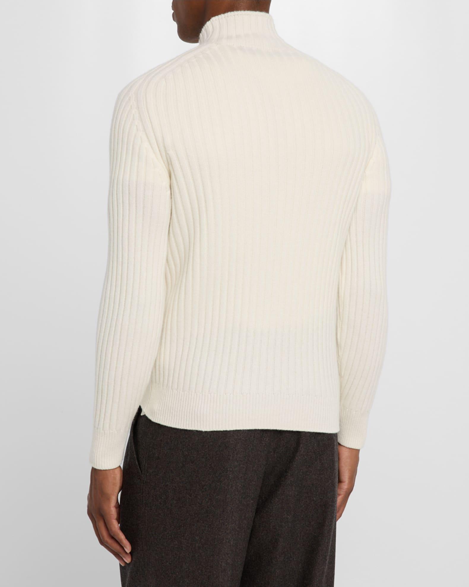 Men's Cashmere Rib-Knit Mock Neck Sweater Product Image