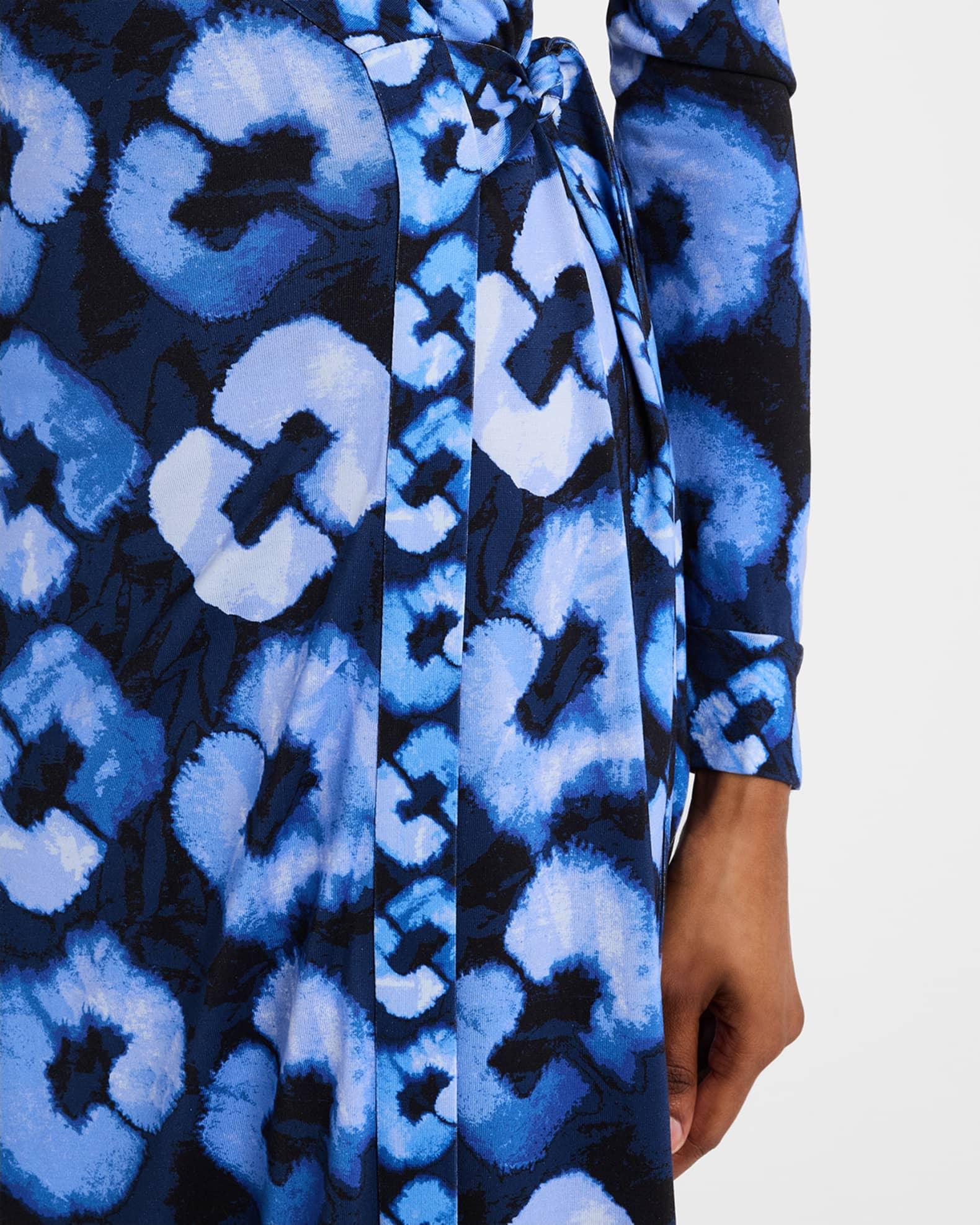 Abigail Geometric-Print Silk Midi Wrap Dress Product Image