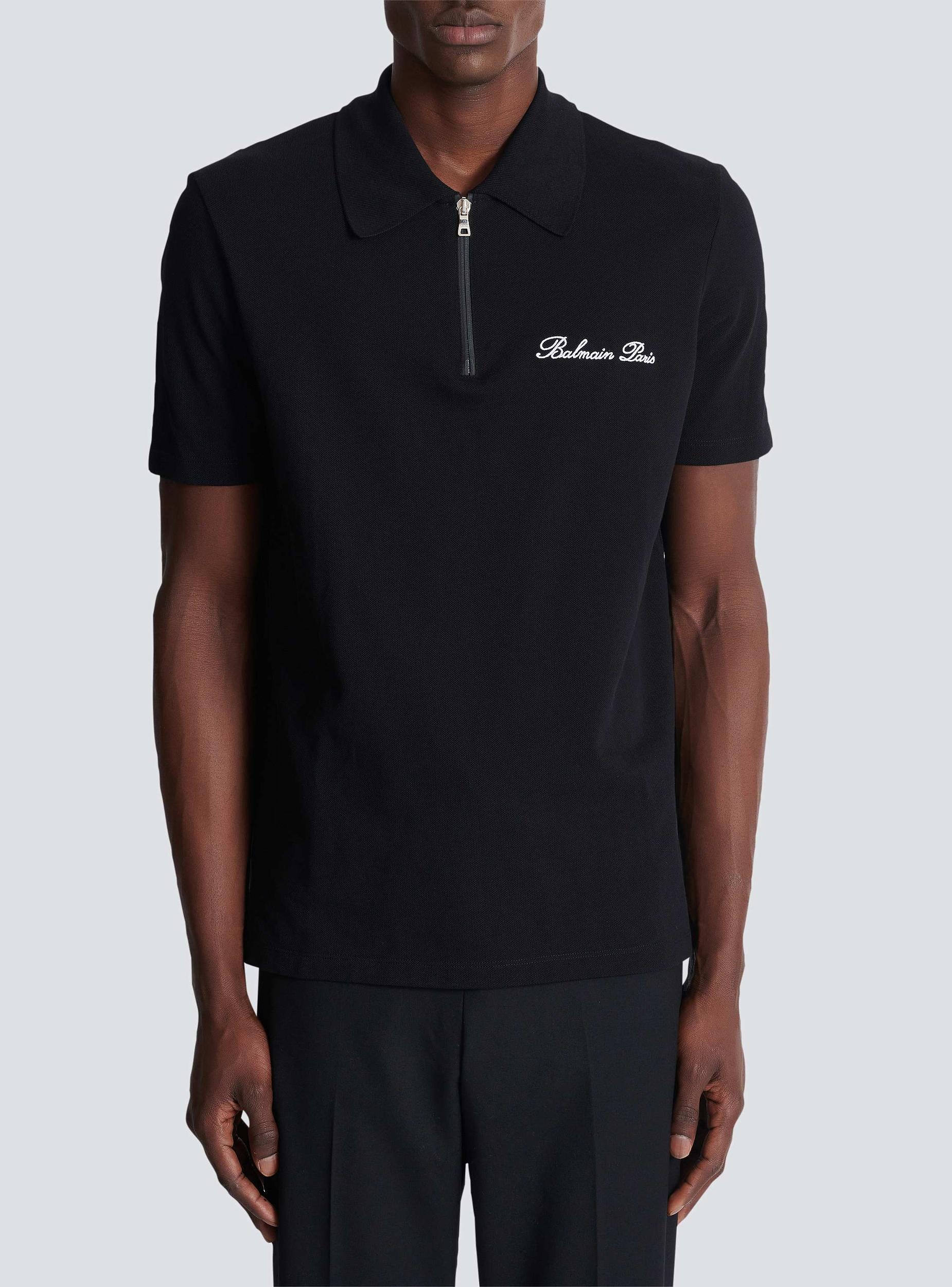 Short-sleeved polo shirt with embroidery Product Image