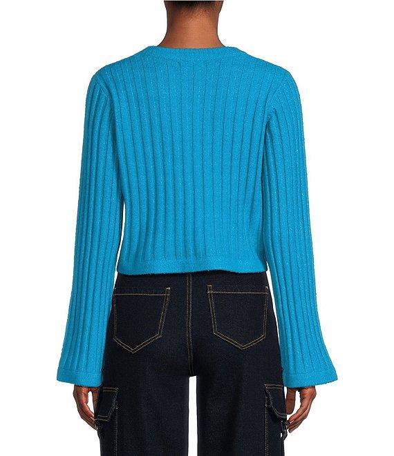 GB Long Sleeve Ribbed Cropped Sweater Product Image
