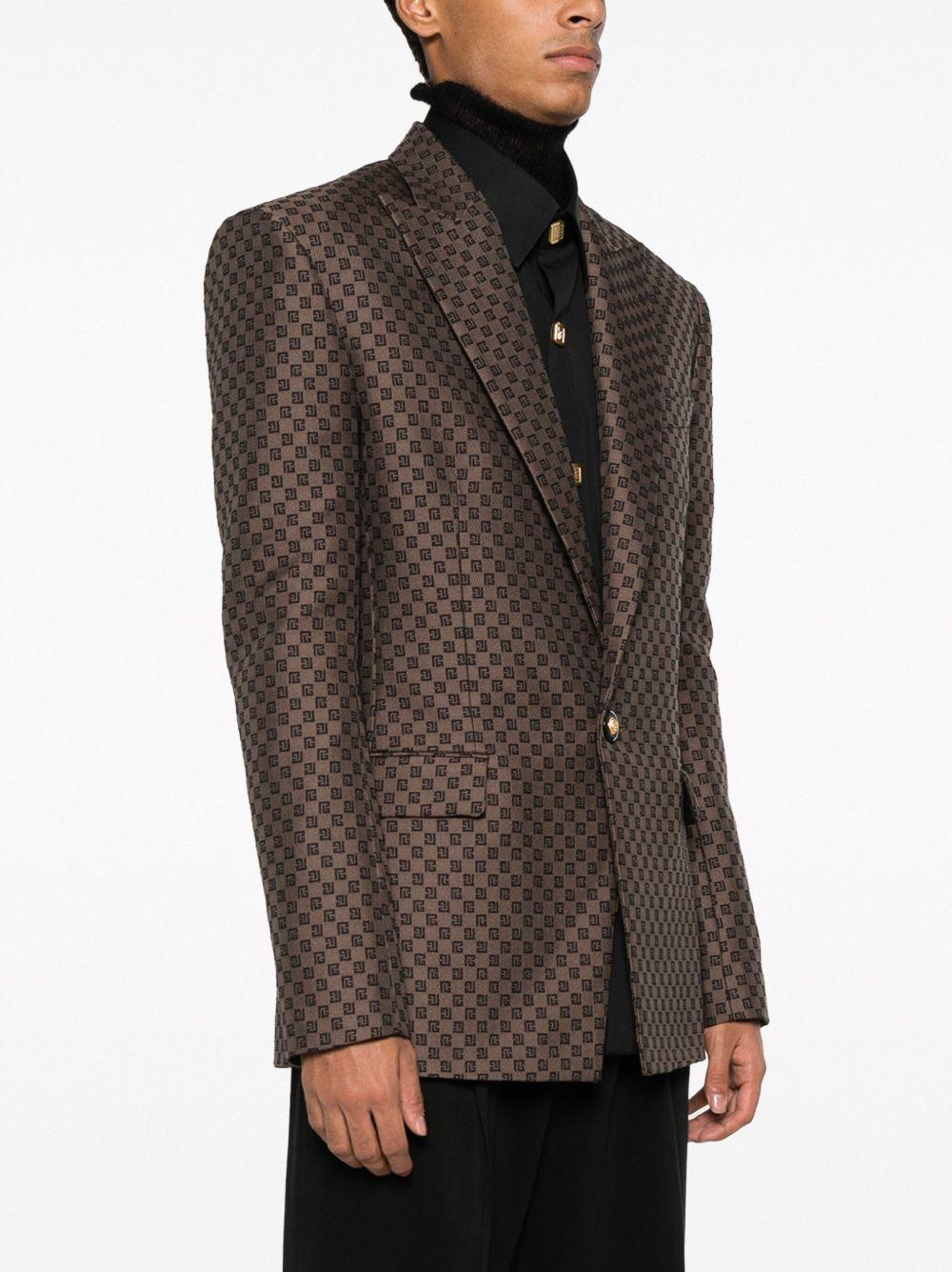 monogram-jacquard single-breasted blazer Product Image