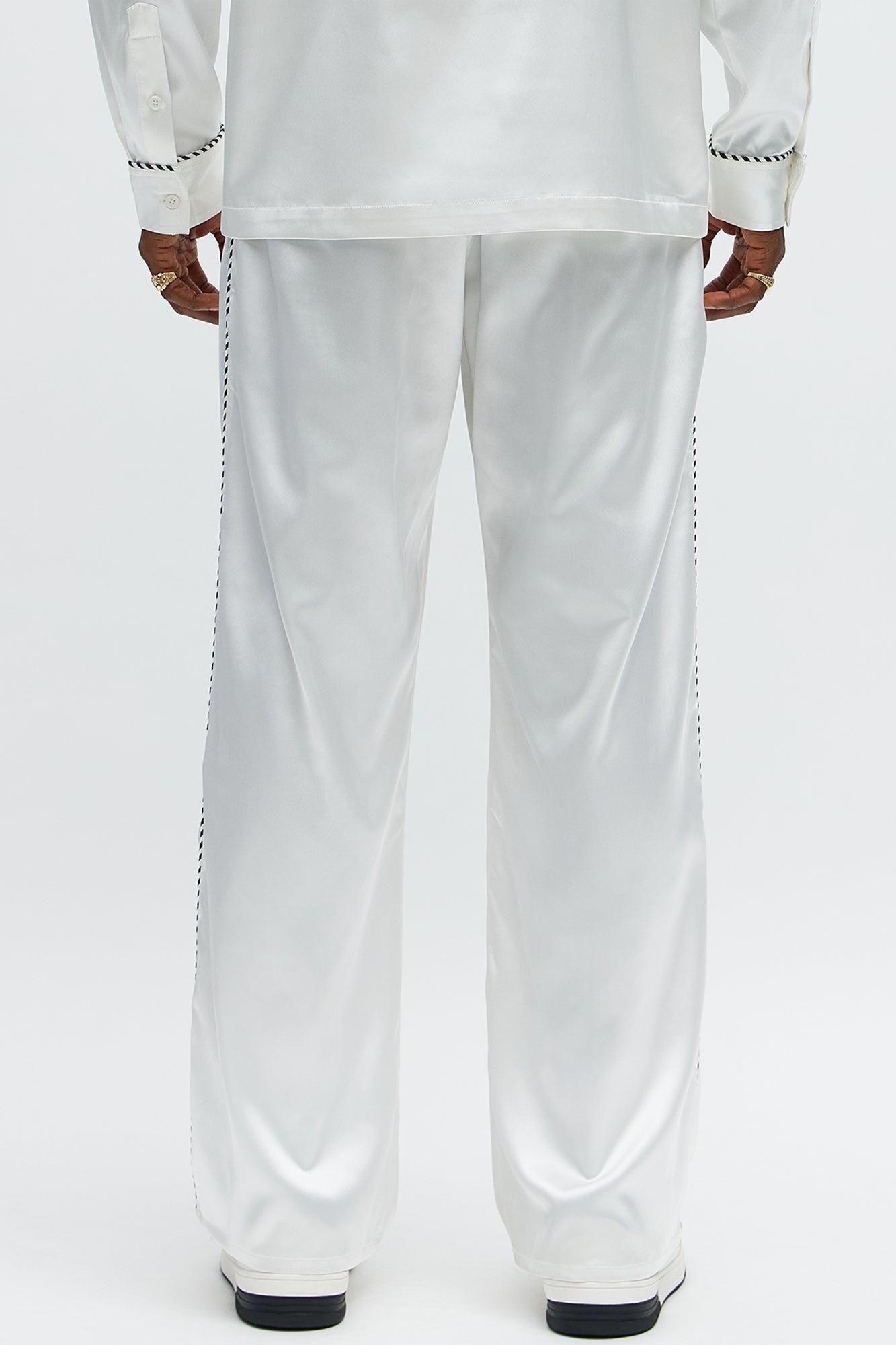 Relaxed Luxe Track Trousers - White Male Product Image